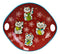 Pack Of 2 Red Maneki Neko Lucky Cats Appetizer Coupe Plates With Chopsticks Set