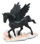 Ebros Black Pegasus Horse Flying Over Clouds of Olympus Figurine 7" H Greek Mythology Decor Statue for Desk or Shelf Decorative Sculpture Fantasy Gifts for Girls Women