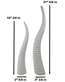 Set of 2 Rustic White African Gazelle Antelope Horns Decorative Vegan Sculptures