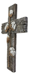 Rustic Farmhouse Cotton Stem And Bolls Crucifix Wall Cross In Rugged Wood Finish