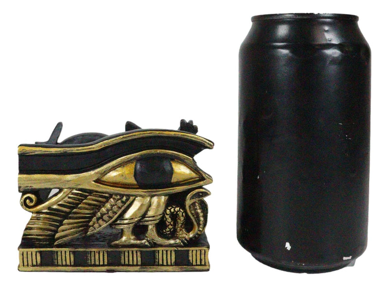 Ancient Egyptian Wedjat Eye Of Horus Uraeus Cobra Business Card Holder Figurine