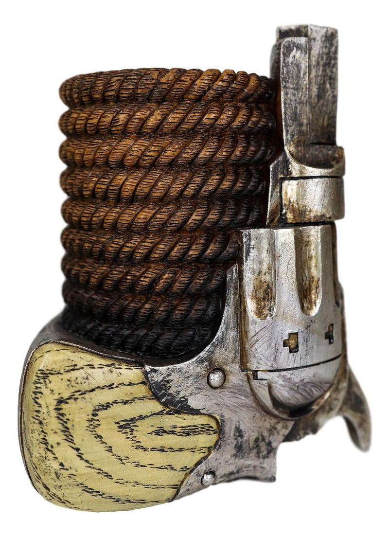 Ebros Western Rustic Revolver Six Shooter And Cowboy Ropes Piggy Coin Bank Figurine