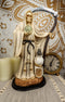 Large 16.75"H White Holy Death Santa Muerte Holding Scythe Globe With Owl Statue - Ebros Gift