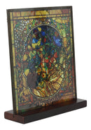Ebros Louis Comfort Tiffany Four Seasons Collection Autumn Stained Glass Art With Base Decor