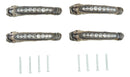 Set Of 4 Rustic Crystals On Faux Distressed Wood Drawer Cabinet Bar Pulls 6.75"L