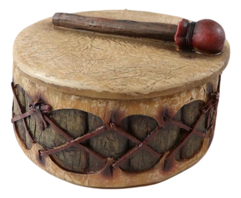 Southwestern Native American Indian Ceremony Pow Wow Drum Decorative Jewelry Box