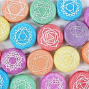 Ebros 7 Chakra Meditation Stones - 42 Pieces Set with Pouches and Display Case