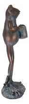 Standing Green Thumb Garden Frog Holding Watering Can Whimsical Decor Statue
