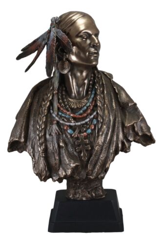 Large Tribal Indian Princess With Eagle Feather Headdress Statue 21 Inches Tall