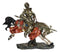 Medieval Suit of Armor Knight On Charging Horse Large Decorative Figurine 12.5"H