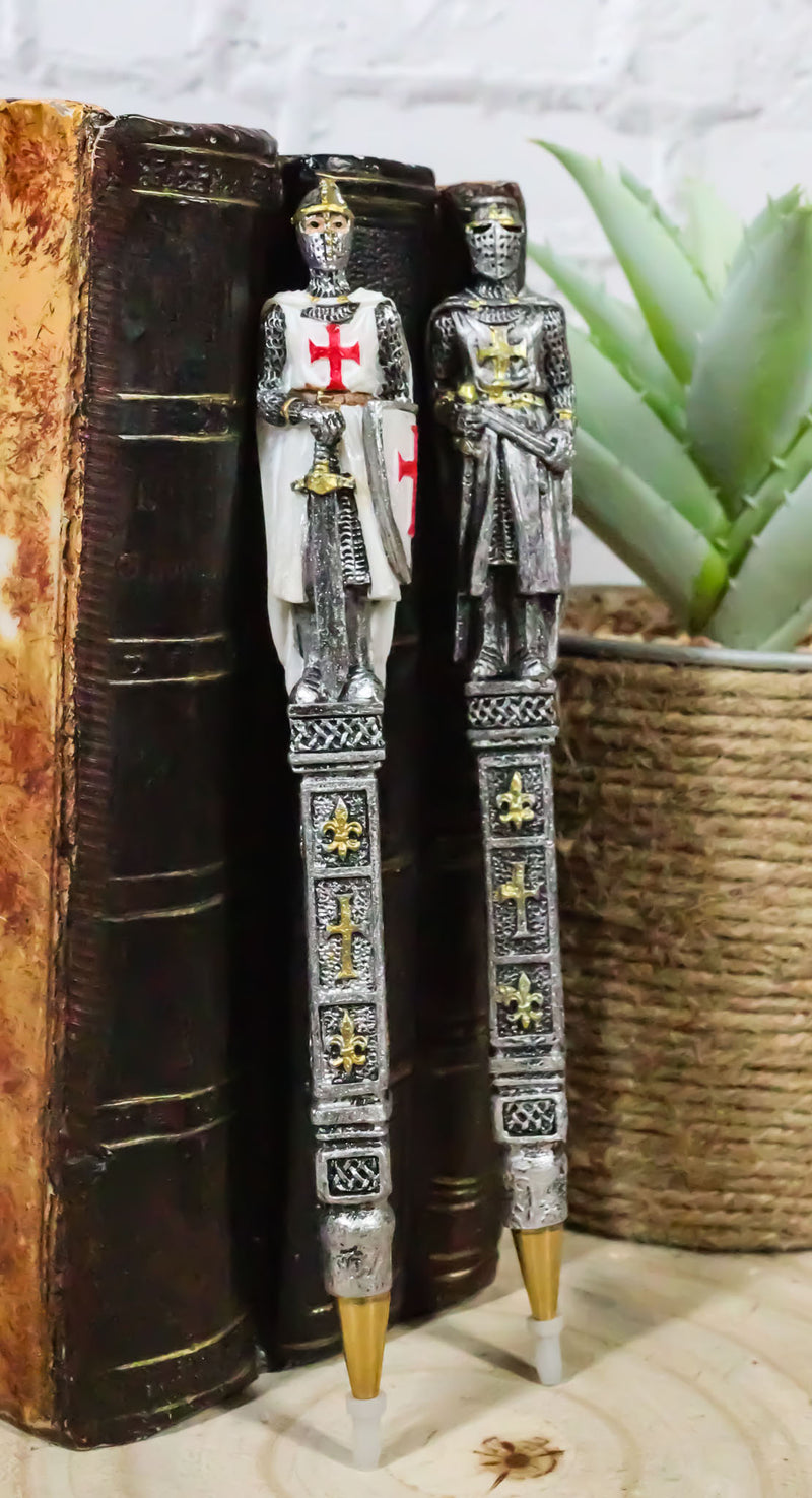 Pack Of 12 Medieval Crusader Knights Of The Cross Writing Pens Office Stationery
