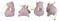 Ebros Gift Flying Pigs Pablo Set of 4 Hanging Ornaments Decorations Value Bundle