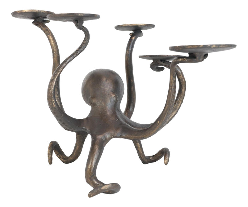 Giant Creature Kraken Octopus Penta Candleholder Home Decor Made of Aluminum