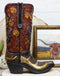 Western Deer Antlers Horseshoe Floral Scroll Art Cowboy Cowgirl Boot Vase Figurine