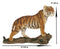 Sultan Orange Bengal Tiger On Rock Statue 7.25"Long Giant Cat Wild Animal Decor
