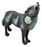 Full Moon Wolf Pack Native Tribal Howling Wolf Totem Spirit Figurine 6.25"L