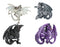 Checkmate Nightshade Darkside Omega Dragon Refrigerator Fridge Magnets Set of 4