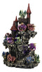 Ebros Medieval Renaissance Castle Tower Fortress by Stepped Rocky Cliff Display Stand Statue With 12 Miniature Dragons In Different Poses Figurine 13 Piece Set Featuring Color Changing LED Night Light