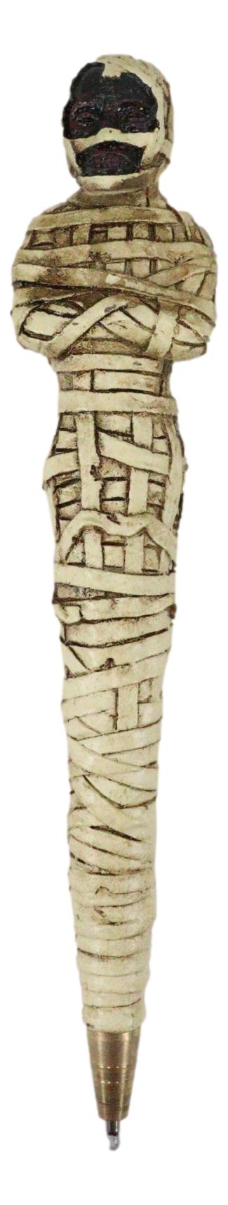 Pack Of 6 Egyptian Bandage Wrapped Mummy Sarcophagus Sculptural Ballpoint Pens