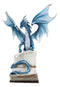 Large 18"H Dragon of Bibliography Sacred Water Spell Book Guardian Statue Decor