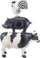 Ebros Gift 18.5"Tall Large Chicken Pig And Cow Stacked Decorative Statue Plaque
