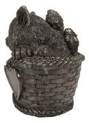 Heavenly Angel Cat Sleeping in Wicker Bed Cremation Urn Pet Memorial Statue