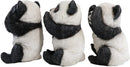 Ebros Wise See Hear Speak No Evil Giant China Pandas Set of 3 Figurines 5.75"H