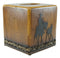 Rustic Western Cowboy With Horse And Foal Faux Wood Tissue Box Cover Home Decor