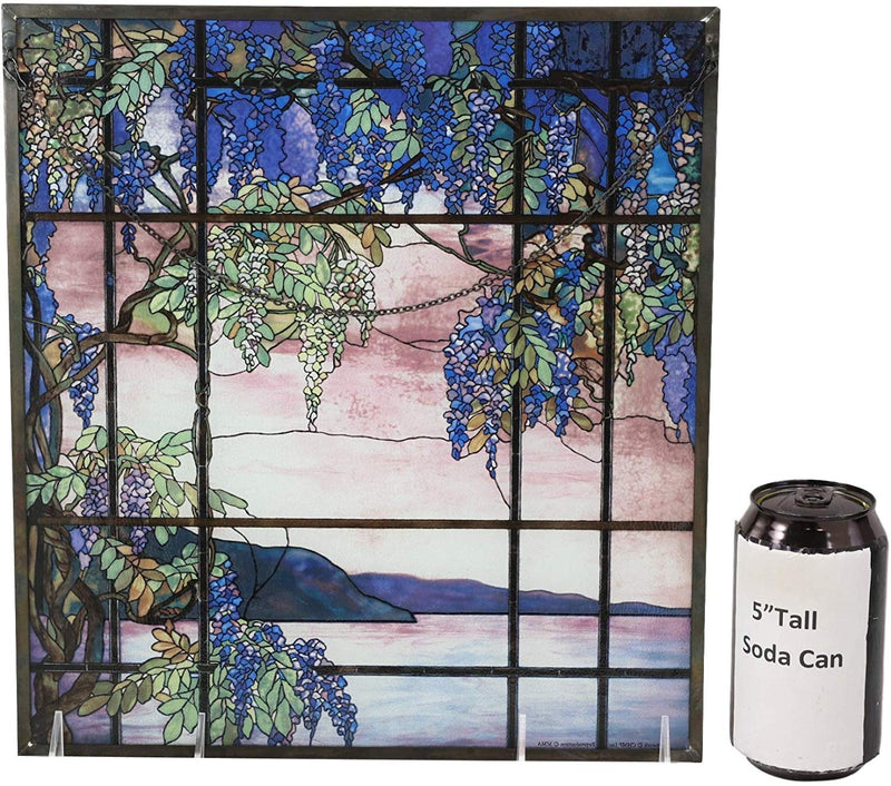 Ebros Louis Comfort Tiffany Landscape Window Oyster Bay Stained Glass Art Panel