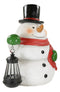 Ebros Merry Christmas Frosty The Snowman Statue With Colorful Solar LED Light Lantern