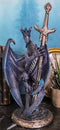 Ebros Midnight Storm Blade Ruth Thompson Dragon Holder Statue With Letter Opener Knife