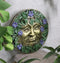 Ebros Bronzed Blooming Foliage Spring Celtic Greenman Wall Decor Periwinkle Flowers
