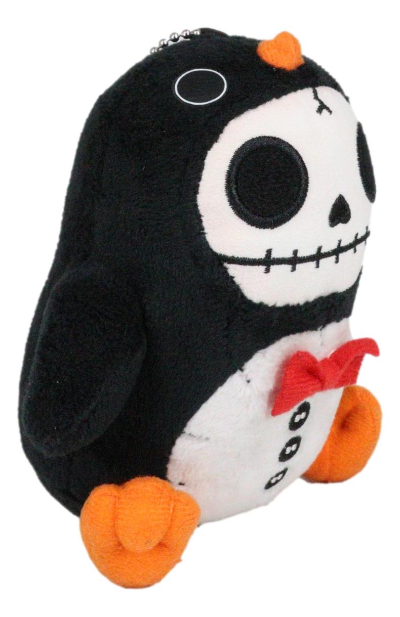 Furry Bones Skeleton North Pole Penguin With Red Bow Tie Small Toy Plush Doll