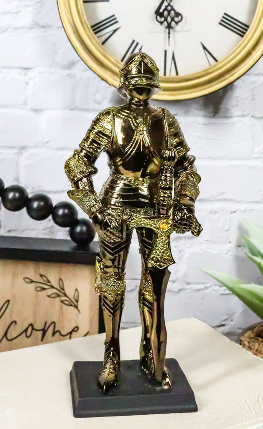 Ebros Medieval Kingdom European Suit Of Armor Knight Of Chivalry Swordsman Figurine - Ebros Gift