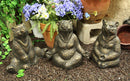 Ebros Aluminum Metal Whimsical Meditating Yoga Bear Garden Statue Rustic Wildlife Western Cabin Lodge Zen Bears Decor Figurine (Set of 3 Poses)