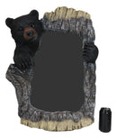 Large 27" H Western Rustic Forest Black Bear Holding A Tree Branch Wall Mirror