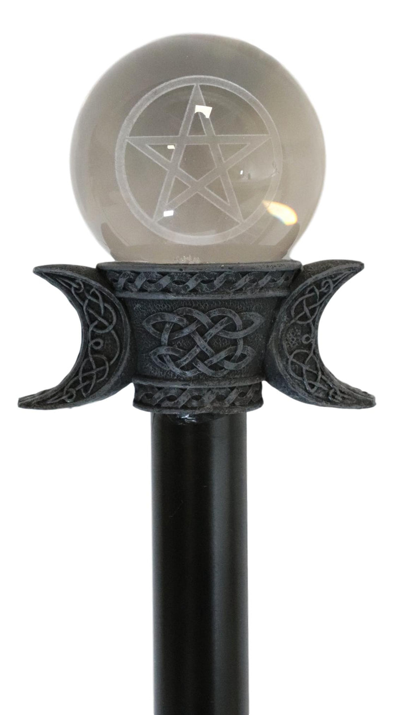 Triple Goddess Sacred Moon Pentagram Star LED Glass Decorative Prop Swagger Cane