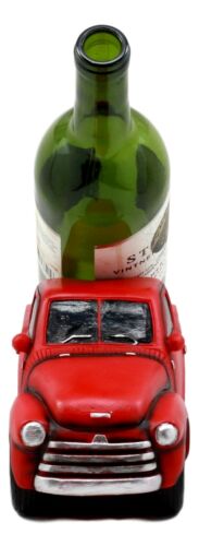 Ebros Gift Red Vintage Old Fashioned Pickup Truck Wine Holder 11.25" Long Figurine Wine Bottle Holder Caddy