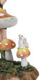 Tribal Fairy With Purple Potion Gourd And White Rabbit By Mushrooms Figurine