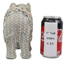 Ebros Large Gold Accent Mosaic Design Noble Elephant With Trunk Up Statue 9"L