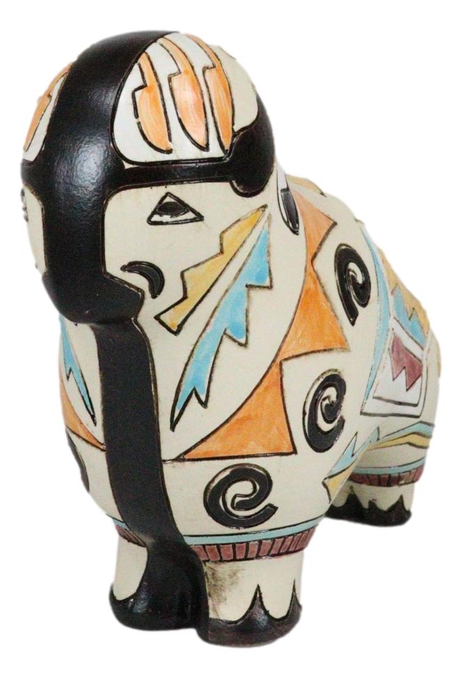 Tribal American Aztec Hopi Indian Style Buffalo Bison Totem Spirit Figurine
