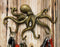 Ebros Gift 10.25" Wide Aluminum Nautical Cthulhu Deep Sea Kraken Octopus Monster Wall Mount Hooks Hanging Plaque Tentacle Hook Feature for Keys Hats Leash Backpacks