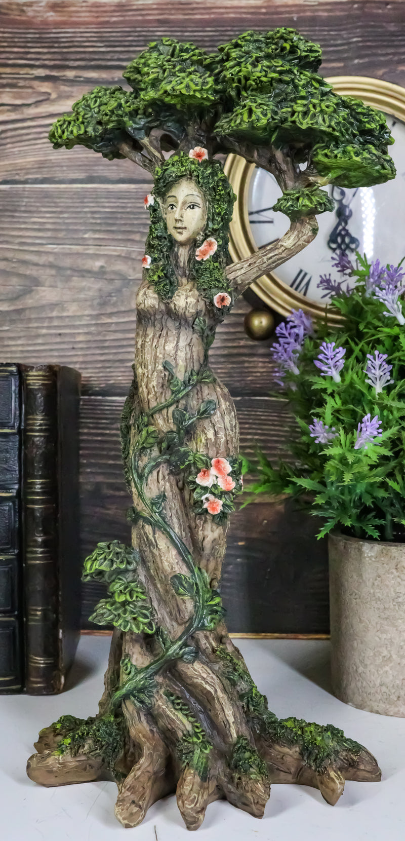 Greenman Tree Woman Gaia Dryad Ent Native Earth Goddess With Canopy Figurine