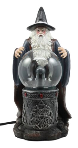 Merlin The Wizard Large Spellcaster Sorcerer Electric Plasma Ball Lamp Statue
