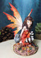 Ebros Fantasy Autumn Forest Tribal Fairy In Orange Gown With Owlet Owl Figurine Decor