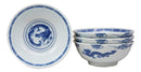 Ebros Gift Blue And White Ming Dynasty Style Feng Shui Dragons Ceramic Bowls As Ramen Pho Soup Cereal Bowl 4 Piece Set 32oz 8"Diameter