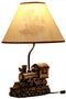 Ebros Locomotive Choo Choo Train Desktop Table Lamp With Classic Train Printed Shade Home Decor 18"Tall