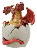 Ebros Red Baby Wyrmling Two Headed Dragon Hydra Hatchling in Egg Statue 3.25" Tall Dungeons Dragons Legends Fantasy Home and Garden Accent Decor