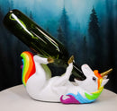 Fantasia Rainbow Unicorn With Golden Horn Wine Holder Figurine Kitchen Statue