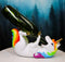 Fantasia Rainbow Unicorn With Golden Horn Wine Holder Figurine Kitchen Statue